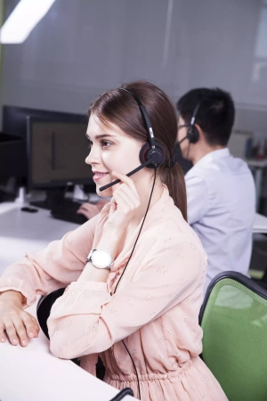 VoiceXpert VXH-550DM, гарнитура для колл-центра с активным шумоподавлением (USB-A, 4 кнопки, 2 динамика, MS)﻿